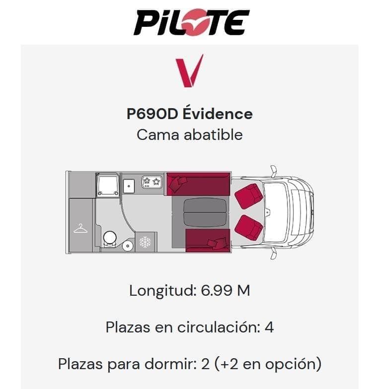 Foto 2 NUEVA AUTOCARAVANA PILOTE EVIDENCE P690D - FINANCIACION - ENTREGA INMEDIATA!! EN ASTURIAS